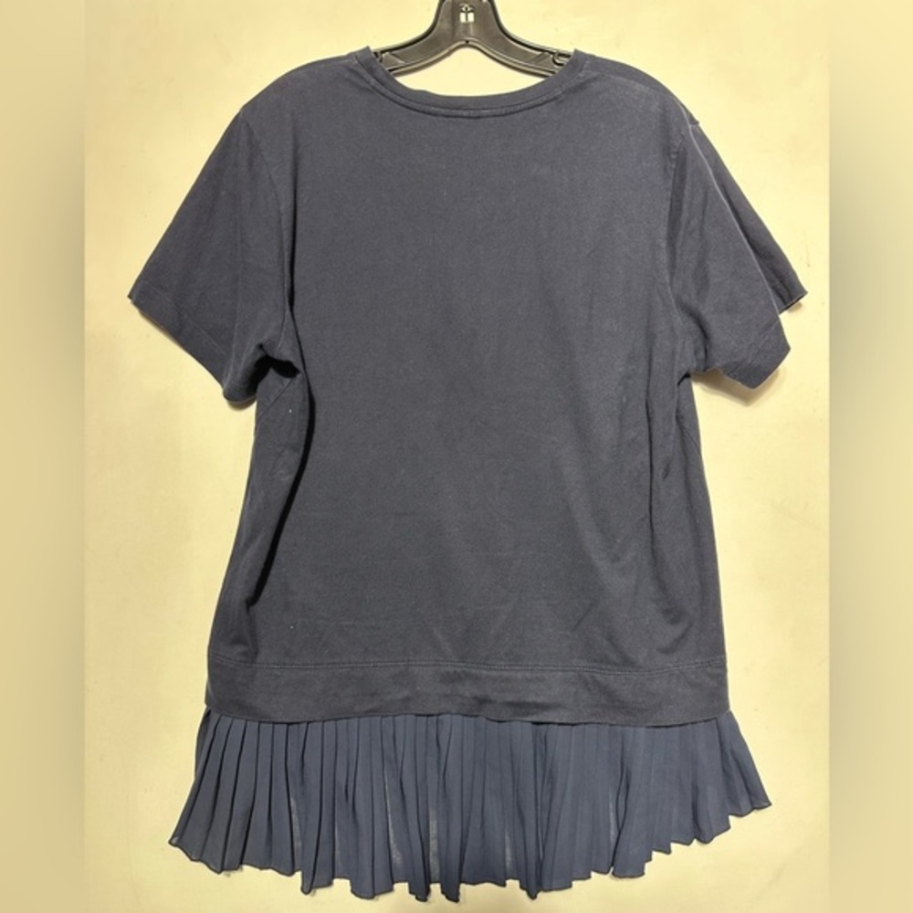 Gray Boxy Pleated Short Sleeve Tee